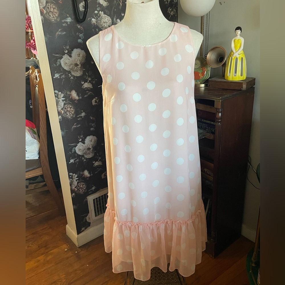 Tommy Hilfiger Pink and White Polka Dot Kids Dress